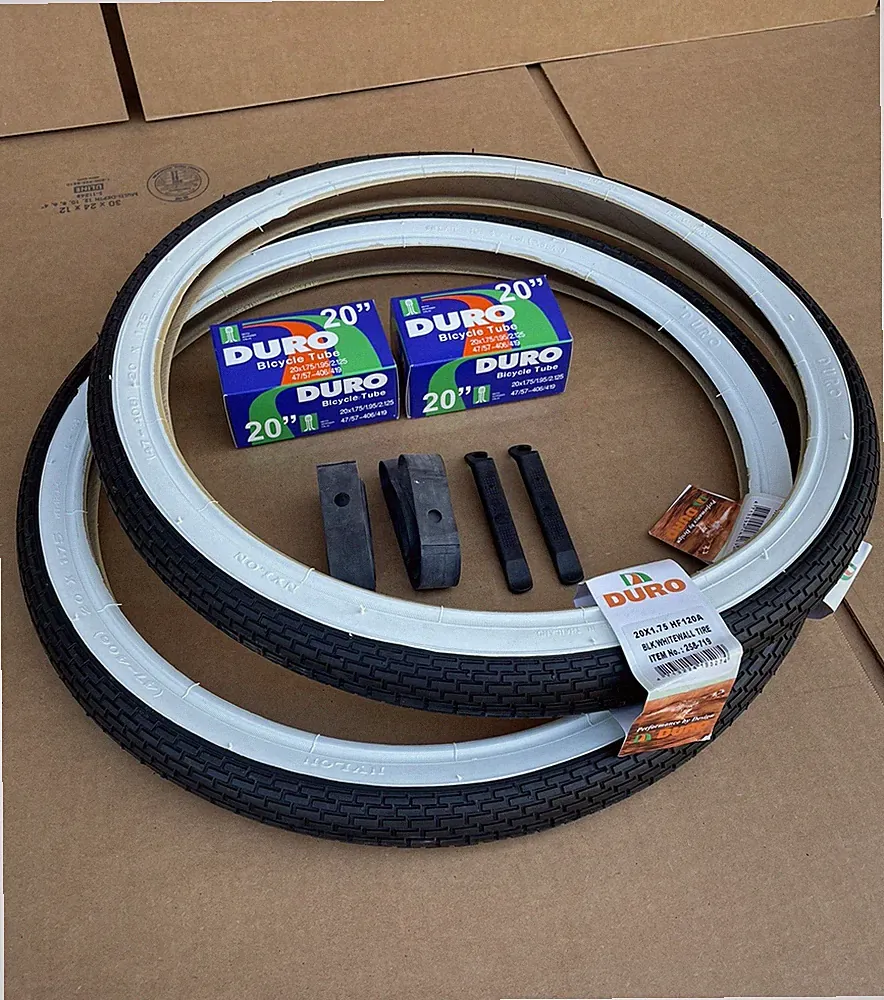 20 x 1.75 Bicycle Tires Tubes Black White Wall Brick Lowrider Classic Style DURO