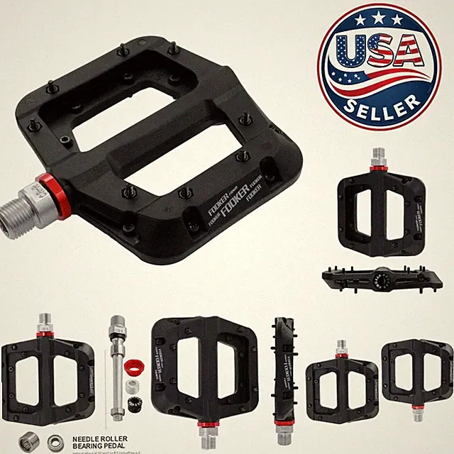 Fooker MTB Pedals - 3 Bearing Lightweight Nylon Fiber for Ultimate Ride Safety