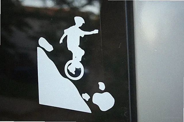 Unicycle Muni Mountain Unicycle die-cut car window sticker. Buy 2 get 1 FREE!